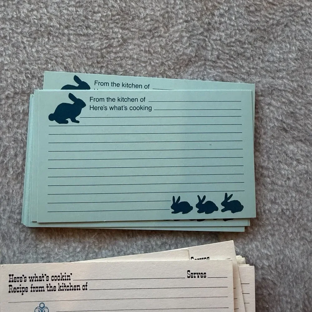 Vintage Blank Recipe Cards Lot of 63 Assorted, Current Heres Whats Cookin